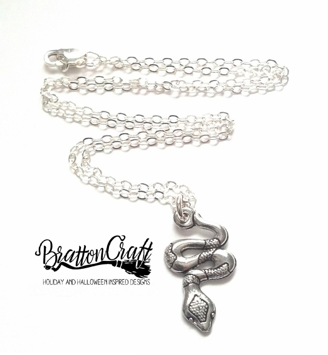 Silver Snake Necklace Snake Necklace Silver Reptile Necklace Reptile ...