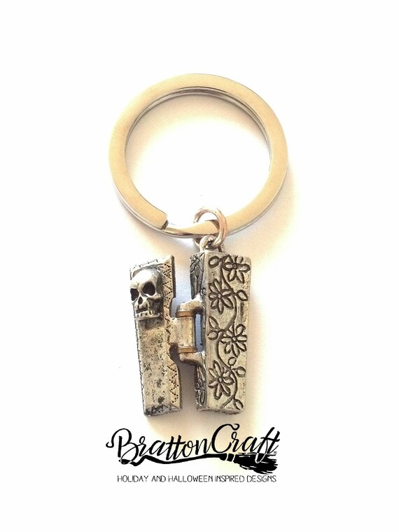 Hinged Silver Coffin Keychain Coffin Key Ring Day of the Dead