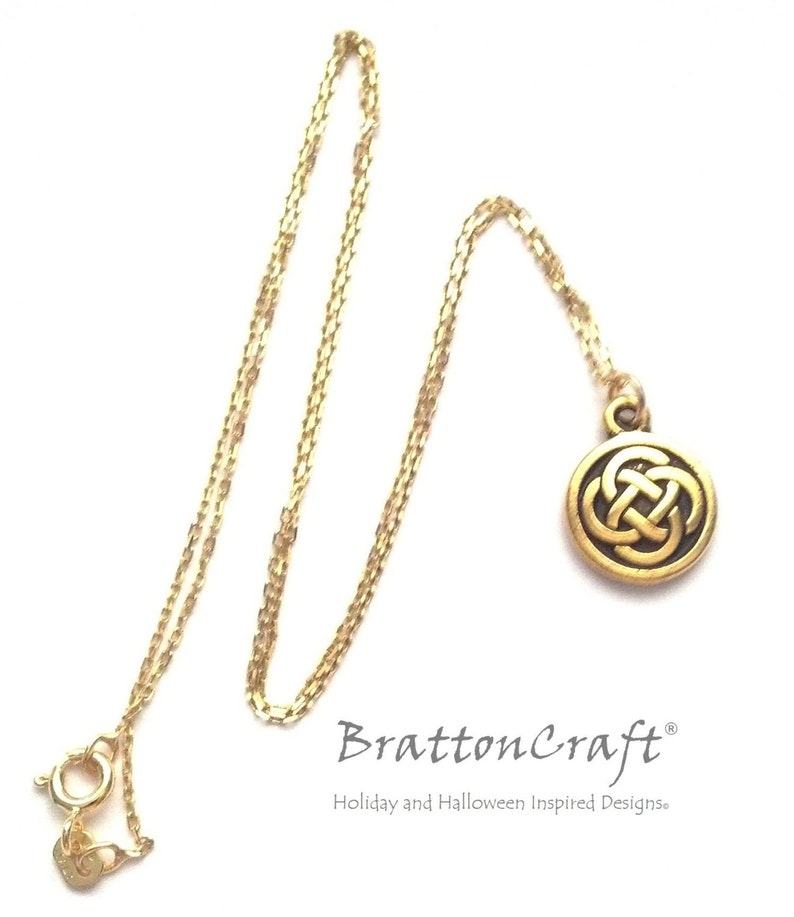 Scottish Necklace Celtic Circle Necklace Celtic Knot Jewelry Irish Jewelry Gold Celtic Knot Necklace