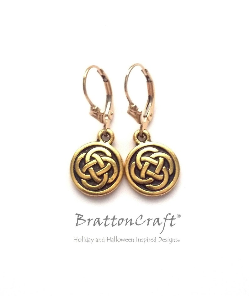 Gold Celtic Knot Earrings Gold Celtic Earrings Celtic Etsy