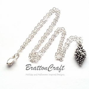 Silver Grape Necklace - Silver Bunch of Grapes Necklace - Grapes Cluster Necklace - Wine Grapes Jewelry