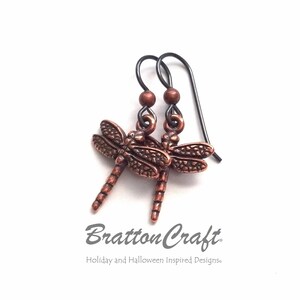 Copper Dragonfly Earrings - Dragonfly Earrings - Dragonfly Jewelry - Bug Jewelry - Insect Jewelry