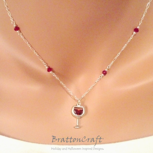 Wine Glass Necklace Etsy
