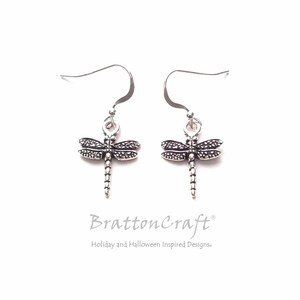 Silver Dragonfly Earrings - Dragonfly Earrings - Dragonfly Jewelry - Bug Jewelry - Insect Jewelry