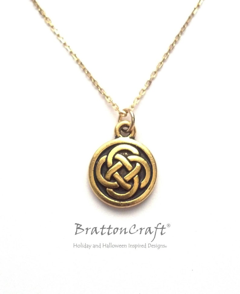 Scottish Necklace Celtic Circle Necklace Celtic Knot Jewelry Irish Jewelry Gold Celtic Knot Necklace