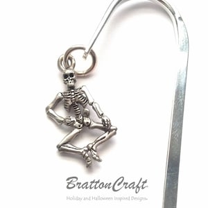 Silver Skeleton Bookmark: Spooky Halloween Reader Gift
