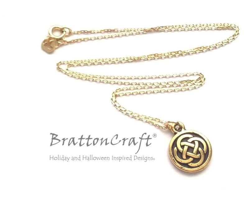 Scottish Necklace Celtic Circle Necklace Celtic Knot Jewelry Irish Jewelry Gold Celtic Knot Necklace