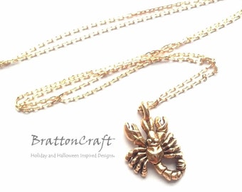 Gold Scorpion Necklace - Scorpion Necklace - Scorpio Necklace - Zodiac Necklace - Astrology Necklace - Arachnid Necklace