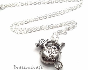 Trick or Treat Candy Necklace - Halloween Necklace - Fun Halloween Jewelry - Halloween Candy Jewelry - Halloween Candy Necklace