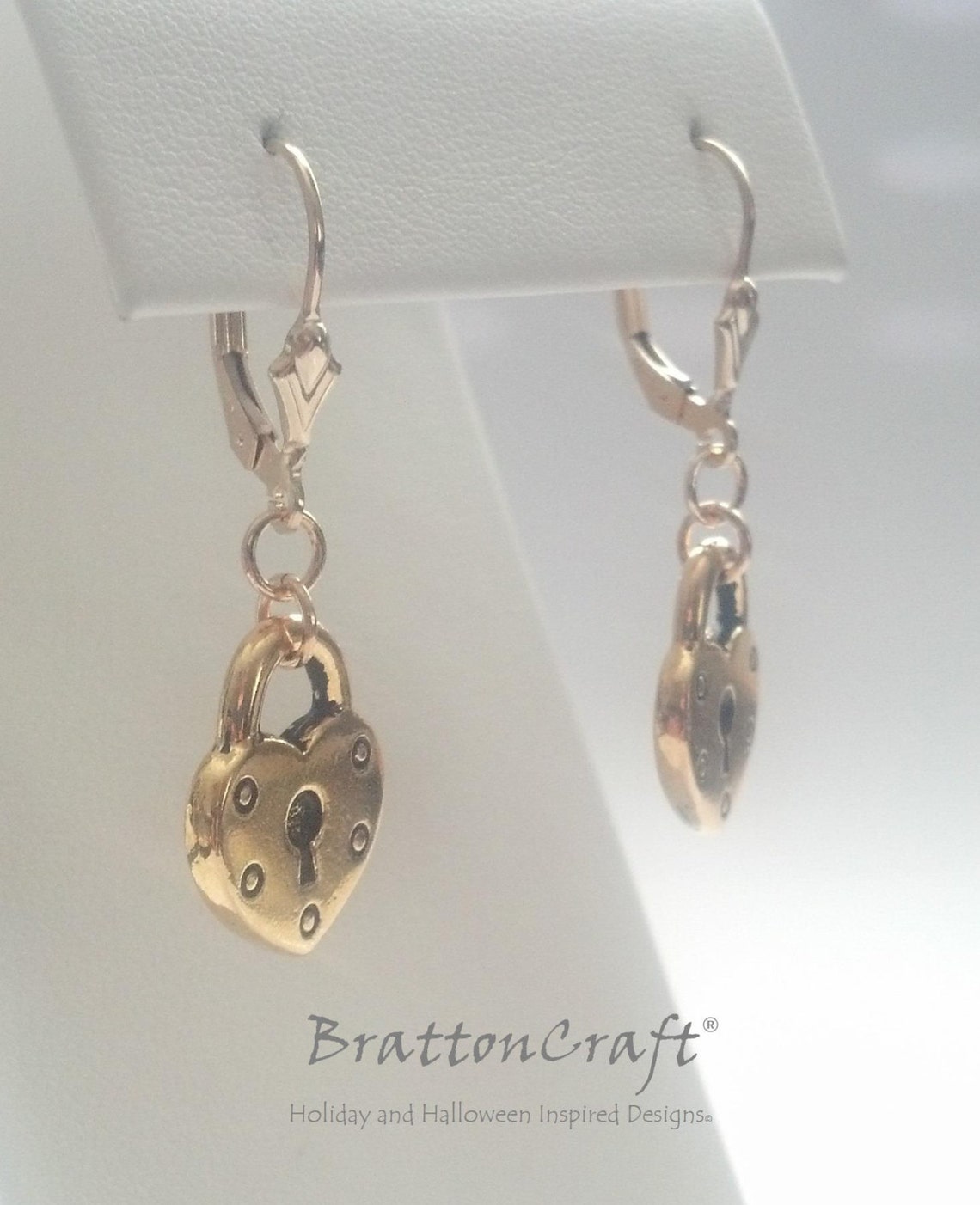 Antiqued Gold Heart Lock Earrings Gold Heart Lock Earrings Etsy UK