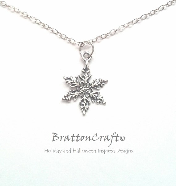 Etsy snowflake necklace deals