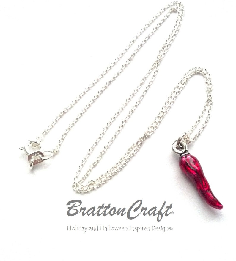 Red Chili Pepper Necklace Hand Painted Red Chili Pepper Etsy