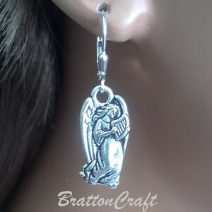 Silver Angel Earrings Easter Earrings Memorial Earrings Easter Jewelry Angel Jewelry Religious Jewelry image 3