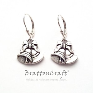 Silver Bells Earrings - Holiday Gifts - Holiday Earrings  - Christmas Earrings - Wedding Bells Earrings