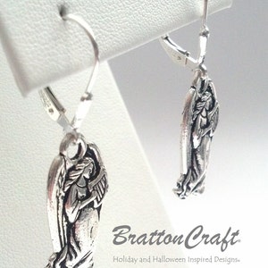 Silver Angel Earrings Easter Earrings Memorial Earrings Easter Jewelry Angel Jewelry Religious Jewelry image 5