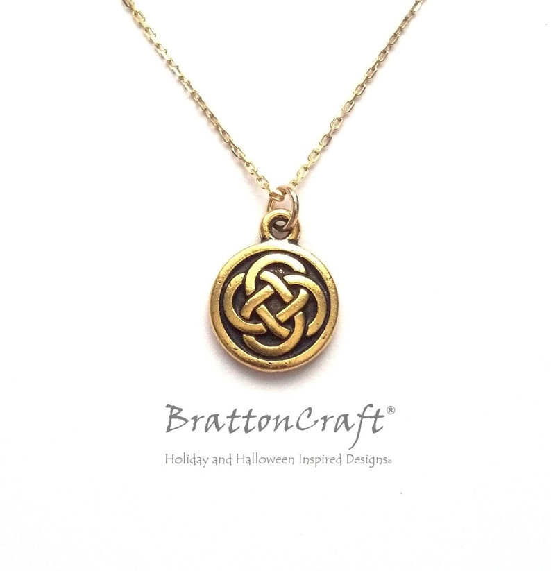 Scottish Necklace Celtic Circle Necklace Celtic Knot Jewelry Irish Jewelry Gold Celtic Knot Necklace
