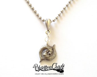 Silver Pisces Necklace: 3D Zodiac Jewelry