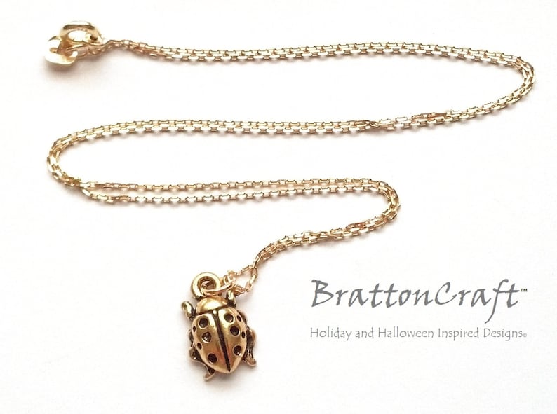 Gold Ladybug Necklace Ladybug Necklace Ladybug Jewelry Etsy