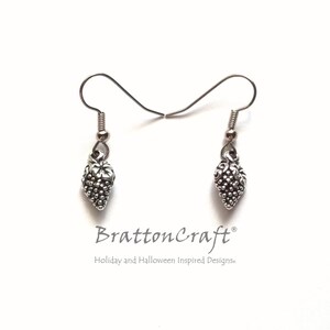 Silver Grape Earrings - Silver Bunch of Grapes Earrings - Grapes Cluster Earrings - Wine Grapes Jewelry - Wine Lover