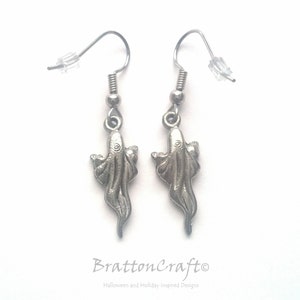 Happy Silver Ghost Earrings Ghost Earrings Fun Halloween Earrings Halloween Jewelry Ghost Jewelry image 3