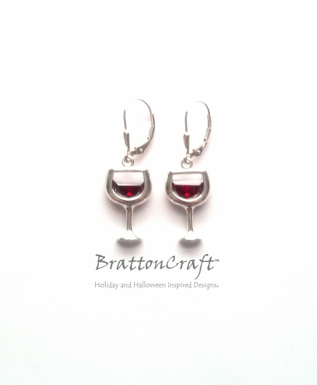 Red Wine Glass Earrings Red Wine Earrings Sterling Silver Etsy