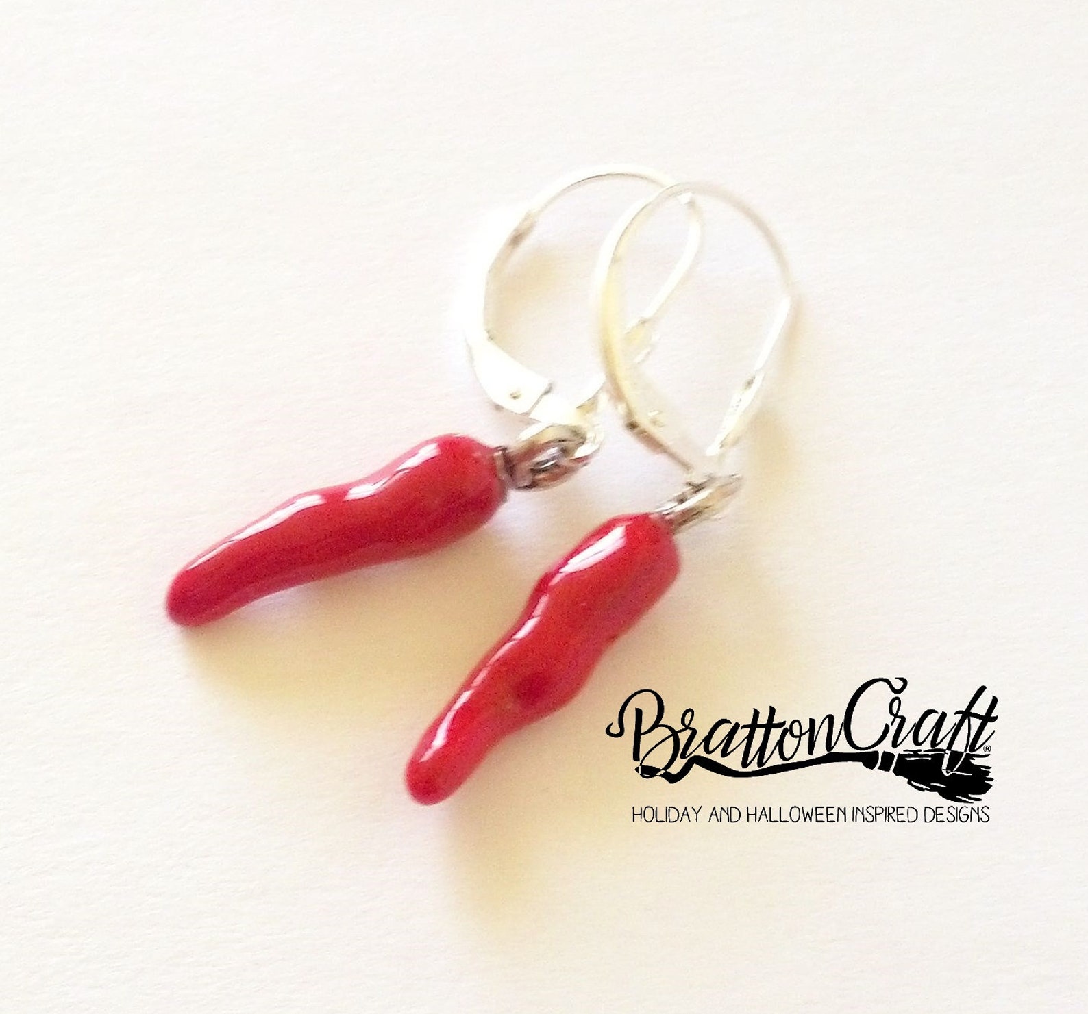 Red Chili Pepper Earrings Hand Painted Red Chili Pepper Etsy