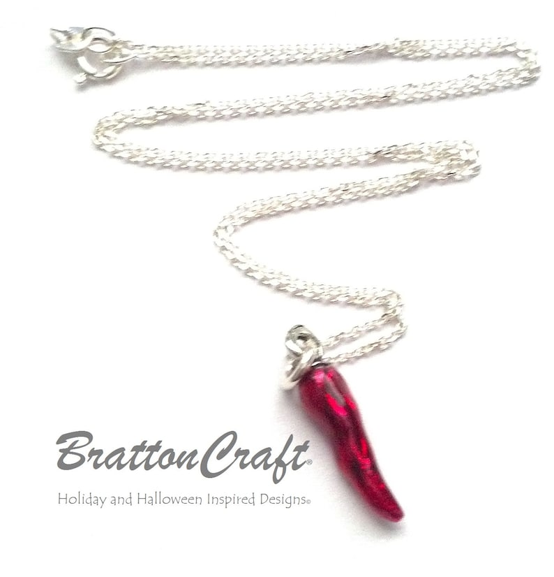 Red Chili Pepper Necklace Hand Painted Red Chili Pepper Etsy