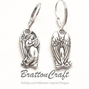 Silver Angel Earrings Easter Earrings Memorial Earrings Easter Jewelry Angel Jewelry Religious Jewelry image 2