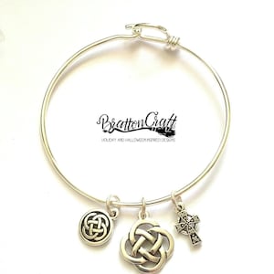 Celtic Bangle Bracelet - Celtic Charm Bracelet - Celtic Cross Bracelet - Celtic Knot Bracelet - Celtic Bracelet - Irish Bracelet