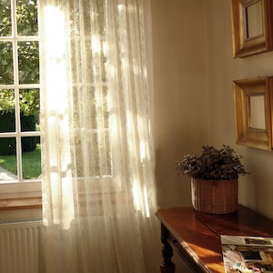 JOSEPHINE &#39;Ein Panel Feine Französisch Bestickt Weiß Off white Natürliche Dunkle Elfenbein Farbe voller Länge Spitze Vorhang Verkauf Durch das Panel oder Benutzerdefinierte