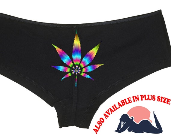 MARIJUANA tie dye POT LEAF 420 dope weed kush blunts great rave festival wear cute flirty sexy fun boyshort panties first lets smoke ddlg