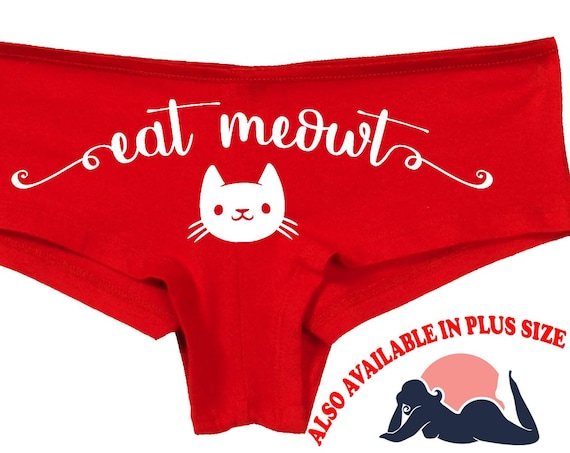 EAT MEOWT me out flirty panty game kitten pussy cat neko kawaii pet play honeymoon bridal bachelorette hen panties party sexy oral sex lick