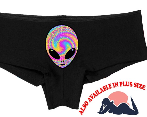 TIE DYE ALIEN for raves festivals peace high 420 dope marijuana leaf pot weed boy short panty panties new boyshort sexy ass tray roll on it