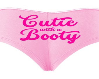 Knaughty Knickers Badass with A Great Ass Nice Booty Rude Flirty White Boyshort