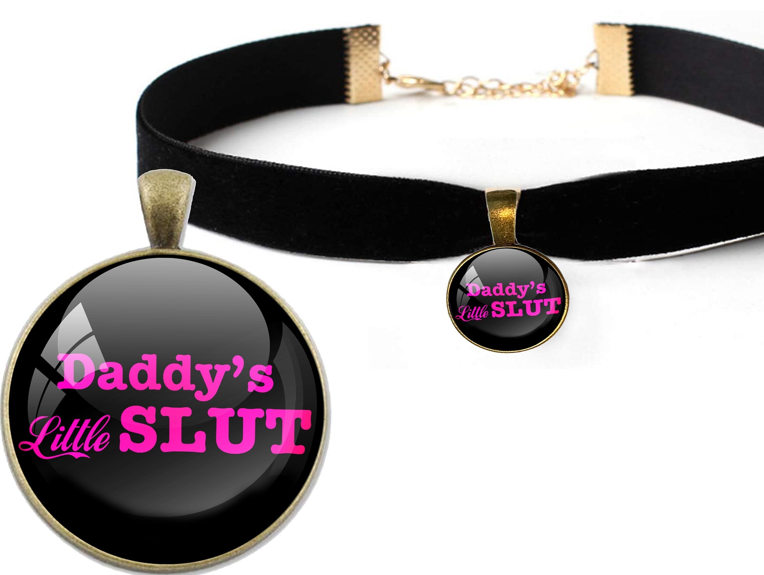 DADDYS LITTLE SLUT owned by daddy sexy choker necklace for