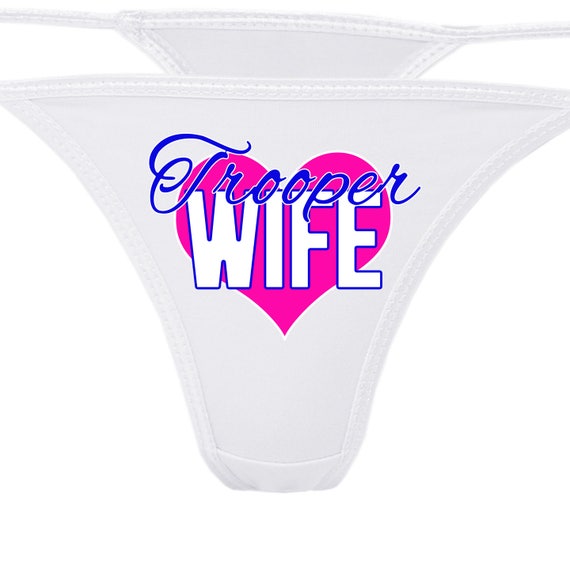 TROOPER WIFE LEO Police Wifey sexy thong multiple colors - Thin Blue Line Officer cop bachelorette engagement hen party Law enforcement love