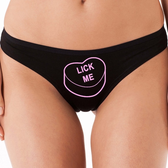 LICK ME Valentines candy sweet heart flirty thong show your slutty side lots of colors great bachelorette gift shower all you can eat