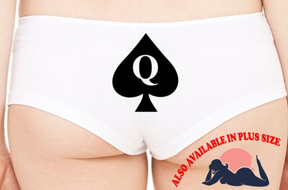 QUEEN of SPADES for BBC lovers owned boy short panty Panties boyshort sexy funny rude slutty slut collar collared hotwife hot wife white