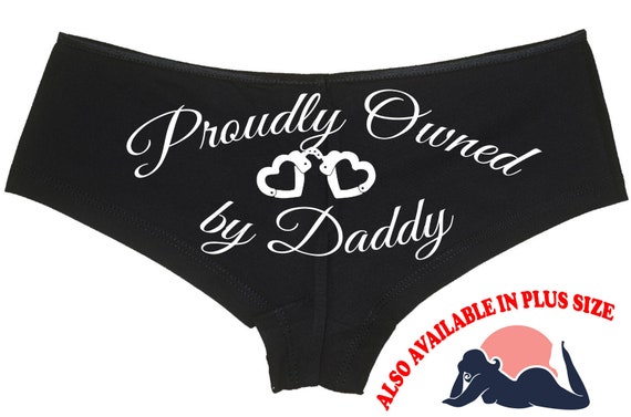 PROUDLY OWNED By DADDY little slave boy short panties boyshort color choices sexy funny rude collar collared neko pet play Kitten cgl ddlg