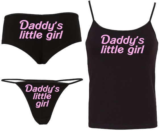 DADDYS LITTLE GIRL Camisole Set 15 color choices matching boy short or thong panties boyshort hen party bachelorette bdsm ddlg cglg baby