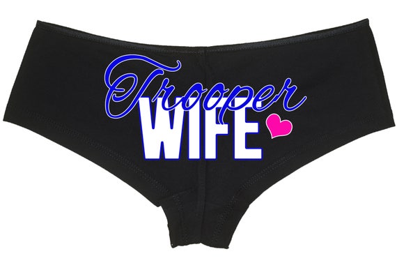 LEO TROOPER WIFE Thin Blue Line My Police Officer Underwear panties force cop bachelorette engagement party boyshort Law enforcement love