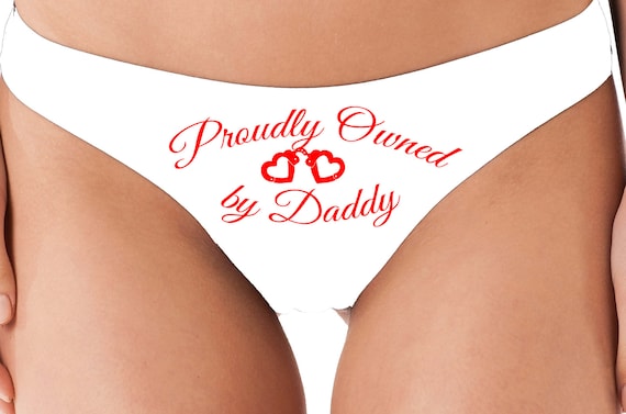 PROUDLY OWNED by DADDY Little Slave Comfy White Thong Panties Boyshort  Color Sexy Funny Rude Collar Collared Neko Pet Play Kitten Cgl Ddlg -   Canada