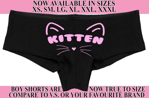 Daddy's KITTEN owned slave boy short panty Panties boyshorT sexy funny printed front center rude slut collar collared neko pet play ddlg cgl