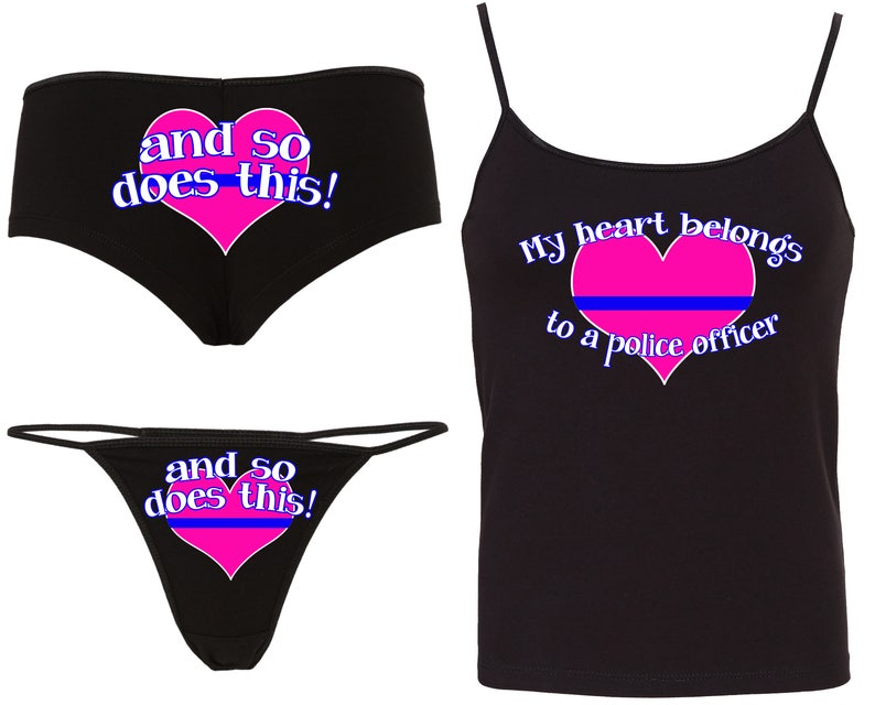 My Heart Belongs To A Police Officer Camisole Set With Etsy