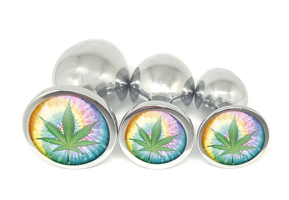 Tie Dye POT LEAF marijuana Butt Plug in 3 sizes ddlg cglg hotwife hot wife shared vixen baby girl cum bud slut ganja roll your weed hit it