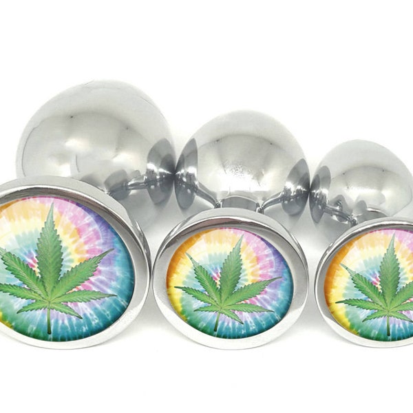 Tie Dye POT LEAF marijuana Butt Plug in 3 sizes ddlg cglg hotwife hot wife shared vixen baby girl cum bud slut ganja roll your weed hit it