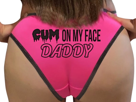 CUM On My FACE DADDY  Pink Bikini Panty Panties sexy good girl bad kitten neko pet play cgl ddlg plus size Toy Slut yes