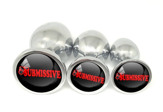 SUBMISSIVE red on Black - Butt Plug in 3 sizes - ddlg BDSM hotwife hot wife shared vixen baby girl Owned Princess Daddys Little Slut cuffs