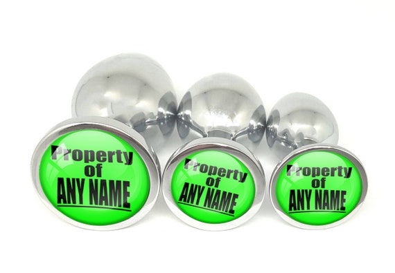 Custom Personalized Butt Plug - PROPERTY OF Insert your name PLUG 3 sizes - owned slut bdsm ddlg anal play hot wife hotwife lifestyle  lime