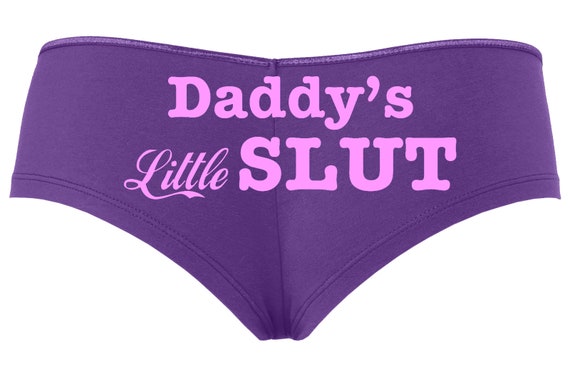 DADDY'S LITTLE SLUT owned slave boy short Purple Panties boyshort color choices sexy funny rude collar collared pet play Kitten cgl ddlg